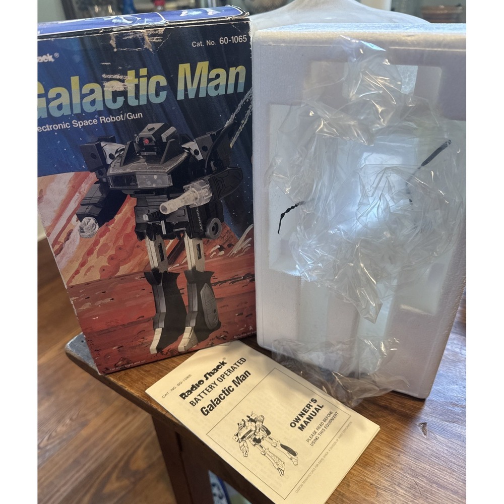 Vtg Galactic Man Box Styrofoam Instructions Shockwave Transformer Shackwave